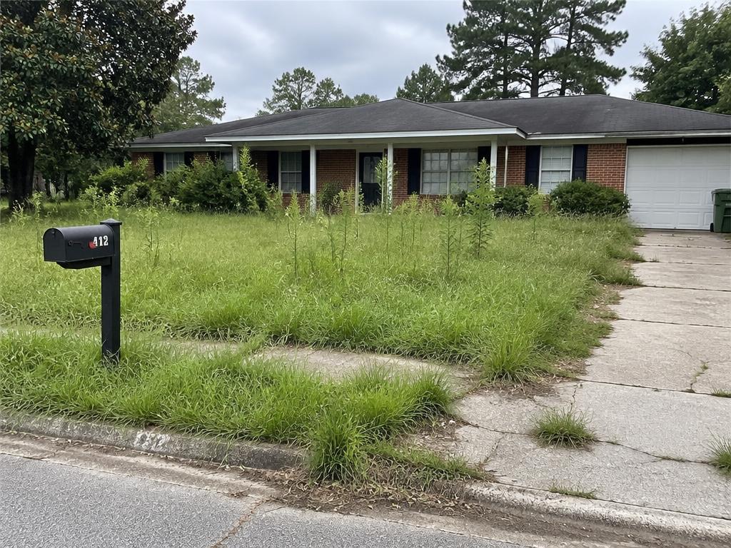 Before: Front yard mowing — knee-high grass cut short with clean edges